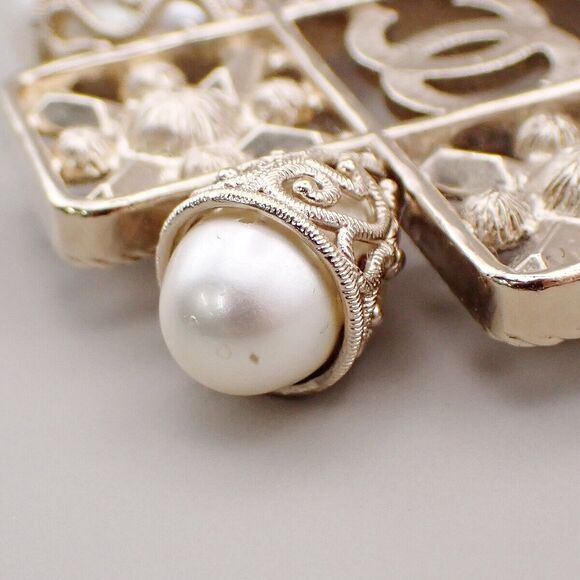 Chanel Cc Imitation Pearl Rhinestone #155669C98B - Picture 6 of 11